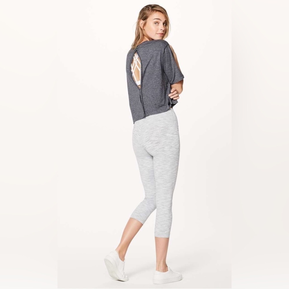 Lululemon Intended Short Sleeve Heathered Midnight Navy